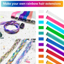 22 Inch Colored Hair Extensions 10 PCS, LADYAMZ Multi-color Party Highlights Clip in Synthetic Hair Extensions, Colorful Hair Accessories for Girls Women Kids Doll Hair Pieces (Colorful Set) LADYAMZ