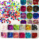 4 Boxes Holographic Nail Glitters Sequins Set Laser Butterfly Heart Alphabet Letter Star Chunky Glitter Flakes Acrylic Nail Art Tips Stickers Decorations for Craft/Resin Art/Makeup LoveOurHome
