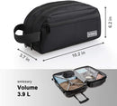 emissary Nylon Men's Toiletry Bag - Large Waterproof Shower Bag - Travel Toiletries Bag - Dopp Kitt for Men - Toiletry Bag for Men and Women - Shaving Bag for Men Travel (Black Water-Resistant) emissary