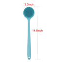 DNC Soft Silicone Back Scrubber Shower Bath Body Brush with Long Handle, BPA-Free, Hypoallergenic, Eco-Friendly (Blue) DNC Store
