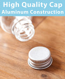 1 oz / 30 ml Clear Glass Boston Round Bottle with Silver Metal Screw On Cap (6 Pack) + Funnel JUVITUS Store
