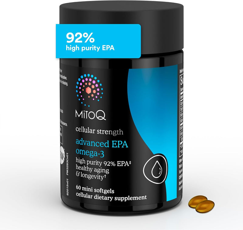 MitoQ Advanced EPA Omega-3 – High-Purity 800mg EPA Fish Oil Supplement | with Vitamin K2, D3, E | Cardiovascular, Brain, Cellular Support | No Fishy Aftertaste | 60 Softgels Infinity Warehouse