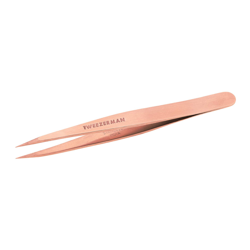 Tweezerman Stainless Steel Point Tweezer - Eyebrow Precision Tweezers, Facial and Ingrown Hair Removal (Rose Gold) Tweezerman