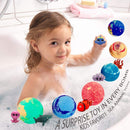 Kids Bath Bombs with Toys Inside - Gentle and Kid Safe, Gender Neutral, Bubble Bath Fizzies with Surprise Inside. Spa Bath Fizz Balls Kit. Birthday or Christmas Gift for Girls and Boys Mineral Me California