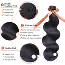 ALLRUN Body Wave Bundles With Frontal 100% Unprocessed Human Hair 3 Bundles With 13x4 Ear to Ear Lace Frontal with Baby Hair (10 12 14+10 Inch) ALLRUN Store
