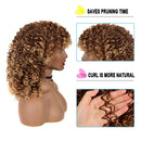Curly Wigs for Black Women - Premium Curly Afro Wig, Short Synthetic Kinky Curly Wig with Bangs(Blonde) N\A
