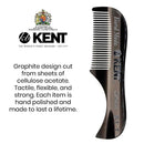Kent 81T Tortoiseshell / Graphite X-Small Men's Beard and Mustache Pocket Comb, Fine Toothed Pocket Size for Facial Hair Grooming. Saw-cut of Cellulose Acetate, Hand Polished. Hand-Made in England KENT