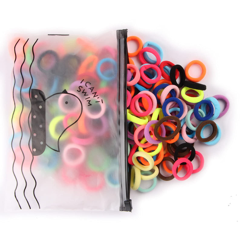SYGY 200PCS Baby Hair Ties for Girls, Cotton Toddler Hair Ties, Small Hair Ties Seamless Hair Bands, Elastic Cute Hair Accessories, Multicolor Ponytail Holder for Infants Kids SYGY
