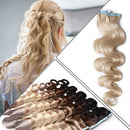 Wavy Tape in Hair Extensions Human Hair 100g 40pcs Body Wave 18 inch Platinum Blonde Long Soft Remy Hair Skin Weft Seamless Invisible Double Side Tape