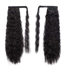 24" Long One Piece Curly Wavy Clip in Wrap around Black Ponytail Hairpieces (24" Curly-Natural black (120g)) DevaLook Hair Extension