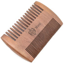 Murai by Giorgio GIOWC Wooden Beard Combs for Men - Dual Action Fine & Wide Tooth Wood Comb, Perfect for Use with Balms and Oils, Pocket Comb for Beards - Cherrywood Beard & Moustache Comb GIORGIO