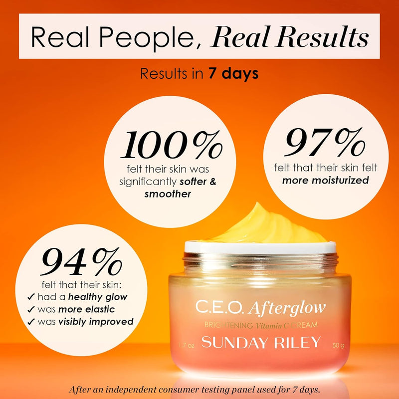 Sunday Riley C.E.O. Afterglow Brightening Vitamin C Cream Face Moisturizer - Infinity Warehouse