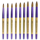 Pana USA Acrylic Nail Brush100% Pure Kolinsky Hair New LIMITED EDITION BEIGE PURPLE Wood Handle with Purple Ferrule Round Shaped Style (Size