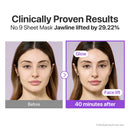 numbuzin No.9 Sheet Mask | NAD+ BIO Lifting-sil Full Face Mask | Improves Jawline, Jowls, Wrinkles, Neck Lines | Peptides, NAD+, Collagen | Skin Firmness | 4 Sheets + Lifting Band Infinity Warehouse