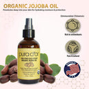 PURA D’OR Organic Golden Jojoba Oil (4oz / 118mL) USDA Certified Premium Grade 100% Pure Natural Moisturizer: Cold Pressed, Unrefined, Hexane-Free Base Carrier Oil for DIY Skin Care, Hair, Face & Nai PURA D'OR