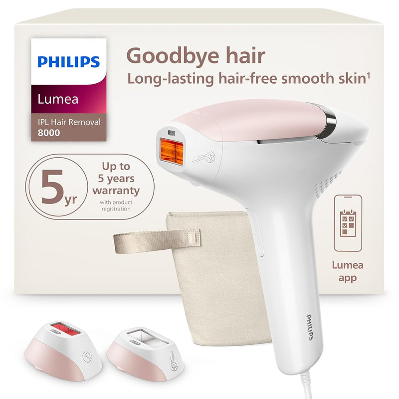 Philips Lumea 9000 Series IPL Hair Removal Device - Alternative to Laser Hair Removal, SenseIQ Technology and Lumea App, 4 Attachments for Body, Face, Bikini & Underarms, for Women & Men, BRI984/03 Infinity Warehouse