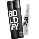 Hair Fibers (BLACK) + Thickening Spray: Boldify Total Texture Bundle: Volume, Root Lift, Texture, Fibers 100% Undetectable & Natural, For Men & Women Boldify