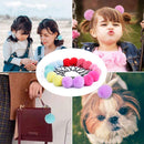 Pom Pom Hair Ties,MORGLES 16pcs Pom Pom Elastic Hair Ties Hair Pom Poms Fluffy Ponytail Holders PomPom Hair Band for Girls Toddlers Pigtail,8 Colors/2 inches MORGLES