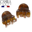 Camila Paris CP2928 French Hair Clip for Women, Set of 2 Small Brown Girls Hair Claw Clips Fashion Durable Hair Accessories for Women, Luxury Ladies Strong Hold No Slip Grip Clamp, Made in France Camila