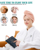 ELLEWIN Hair Towel Wrap 3 Pack, Microfiber Hair Drying Shower Turban with Buttons, Super Absorbent Quick Dry Hair Towels for Curly Long Thick Hair, Rapid Dry Head Towel Wrap for Women Anti Frizz ELLEWIN