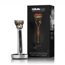 Gillette Heated Mens Razor by GilletteLabs, Deluxe Starter Shaving Kit for Men, Includes 1 Handle, 2 Razor Blade Refills, 1 Charging Dock Gillette
