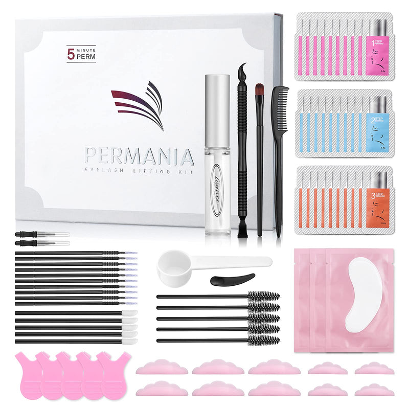 PERMANIA lash Lift Sachet Kit,Eyelash Perm Kit, Fast Lash Lifting 5 Minutes DIY At Home With Strong Glue Disposable Sachet Professional Lash Perming Kit Last 8 Weeks PERMANIA