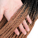 Ombre Box Braids Crochet Hair 24 Inch Medium box braid 3X Box Braid Pre-Looped Crotchet Box Braids Kanekalon Synthetic Hair Extension (24 Inch ,Black-Brown-Beige) Themis Collection