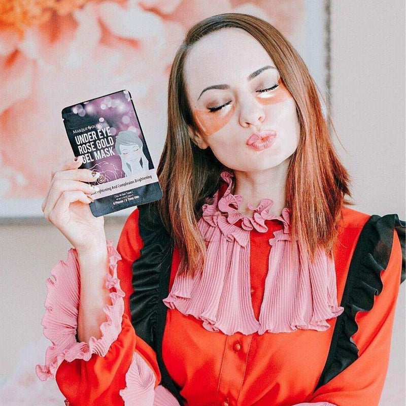 Masqueology - Under Eye Wild Rose Gold Hydro-Gel Mask | Collagen Under Eye Skincare Treatment (1 Pack) Masqueology