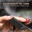 Professional 8.8 Inch Tail Comb - Black Carbon Fiber And Stainless Steel Pintail - Anti Static And Heat Resistant Teasing Comb - Lightweight Tail Comb For All Hair Types Bardeau Essentials