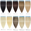 ROSEBUD Tape in Hair Extensions REMY Human Hair, Secure Skin Weft Hair Extensions Seamless 50g/Pack 20Pcs 18 Inch Rose bud