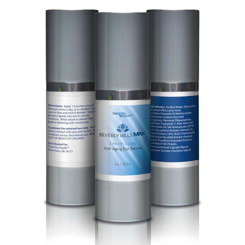 Beverly Hills Max Serum - 2 Month Supply - Anti Aging Eye Serum - Help Revive Tired Skin with Alpha Hydroxy Acids, Vitamin E, Aloe, & Vitamin C - Treatment for Dark Circles, Wrinkles, & Under Eye Bags Infinity Warehouse