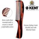 Kent 10T Large all Coarse Hair Detangling Comb, Wide Teeth for Long Thick Curly Wavy Hair. Hair Detangler Comb For Wet and Dry. Rake Comb Saw-Cut from Cellulose and Hand Polished, Handmade in England KENT