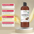Premium Organic Castor Oil - 100% Pure and Hexane-Free Cold-Pressed Beauty & Skincare Serum - Eyelash & Eyebrow Hair Growth Enhancer - Natural Conditioner, Skin Moisturizer, Laxative for Men & Women MILANIA