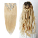 Clip in 100% Remy Human Hair Extensions 8''-24'' Full Head 8pcs 18clips Short Soft Silky Straight for Women Beauty 65g 8" / 8 inch