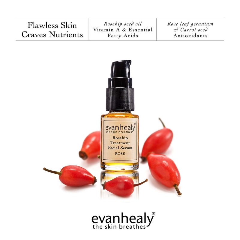 evanhealy Rosehip Facial Serum - Moisturizing & Plumping - All-Natural Hydrosols & Essential Oils - Damaged & Sensitive Skin evanhealy