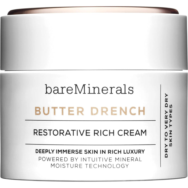 bareMinerals Butter Drench Restorative Rich Face Cream, Hydrating Face Lotion for Dry Skin, Boosts Moisture Retention, Soothes & Nourishes, Non-Comedogenic, Vegan Infinity Warehouse