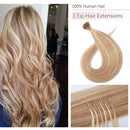 18 Inches I Tip Human Hair Extensions 100 Strands/Pack Pre Bonded Keratin Stick Tipped Hair Extensions Cold Fusion Hairpiece Long Straight For Women