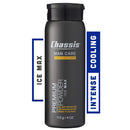 Chassis Ice Max Premium Body Powder for Men, Natural Deodorant with 10x The Cooling Sensation, Free of Talcum Powder, Parabens, and Menthol Chassis