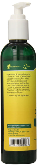 Theraneem Neem Leaf & Aloe Gel | Helps Refresh & Nourish Skin | Organic Neem Leaf & Aloe Vera | 8fl oz (Fragrance Free) Thera Neem