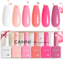 CANNI 6Pcs 9ml Hema-Free Nail Dehydrator Primer, Base Coat Reinforce Diamond Gel Top Coat and Matte Top Coat Gel Nail Polish Set, Soak Off LED Nail Gel Polish Set Nail Art Starter Manicure Salon Infinity Warehouse