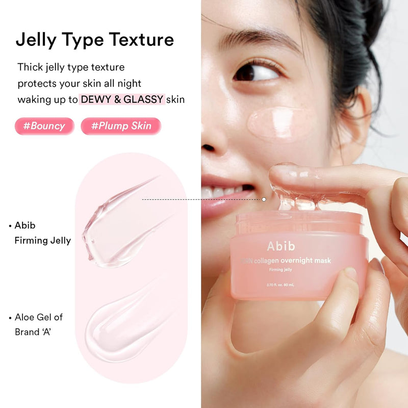 Abib PDRN Collagen Overnight Mask Firming Jelly 2.7 fl oz | Korean Overnight Sleeping Cream Mask Moisturizer for Glass Skin Slugging Niacinamide Centella Peptides (Vegan PDRN/Firming Jelly) Infinity Warehouse
