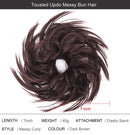 Tousled Updo Messy Bun Hair Piece Scrunchies Synthetic Wavy Extension Ponytail with Elastic Rubber Band Hairpiece Updo Extensions Scrunchies Wavy Hair and Ponytail Chignon Instant Ponytail for Women SIADEE