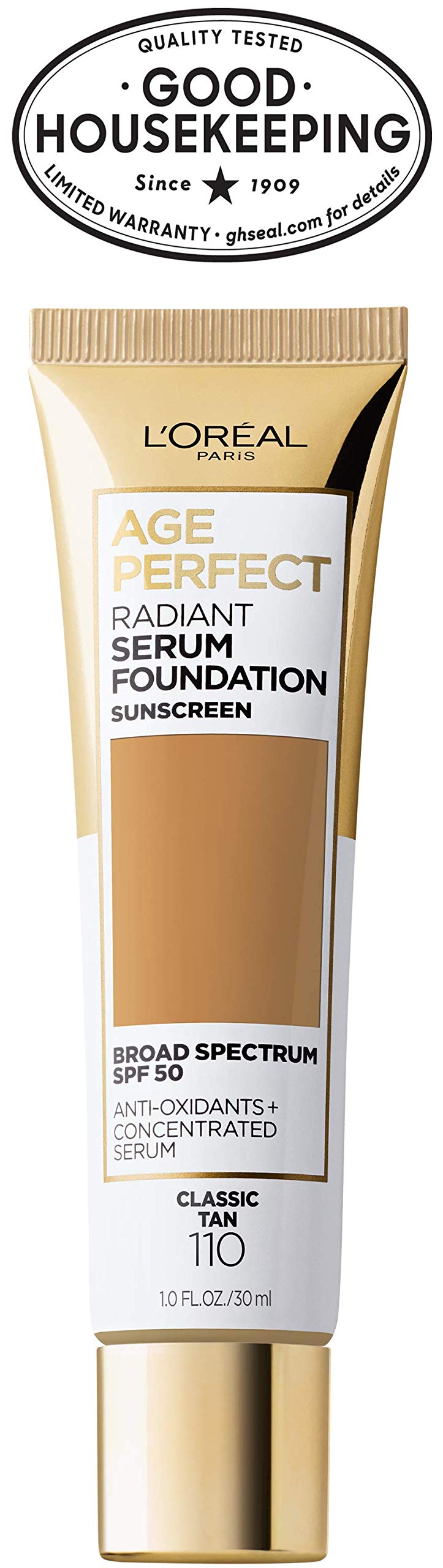 L'Oreal Paris Age Perfect Radiant Serum Foundation with SPF 50, Classic Tan, 1 Ounce L'Oreal Paris