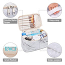 Travel Makeup Bag Large Cosmetic Bag Make up Case Organizer for Women and Girls (Large, Marble) Narwey