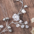 Yean Bride Crystal Wedding Hair Vine Pearl Bridal Long Headband Hair Accessories for Women and Girls (Silver) Yean