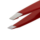 Regine Switzerland Slant Tweezer - Handmade in Switzerland - Professional Eyebrow & Facial Hair Remover - Etched Interior Grabs Hair from The Root - Perfectly Aligned Tips - Stainless Steel, Red Regine Switzerland Store