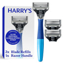 Harry's Original Shaving Kit for Men - Razor Handle and 3 Razor Blade Refill Cartridges - German Engineered - Chrome Edition Infinity Warehouse