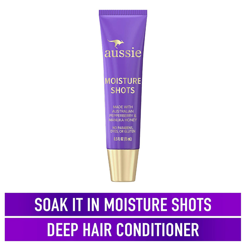 Aussie Hair Mask Shots, Soak It In Moisture Deep Conditioner Hair Treatment, Triple Pack, Honey, 1.5 Fl Oz Aussie