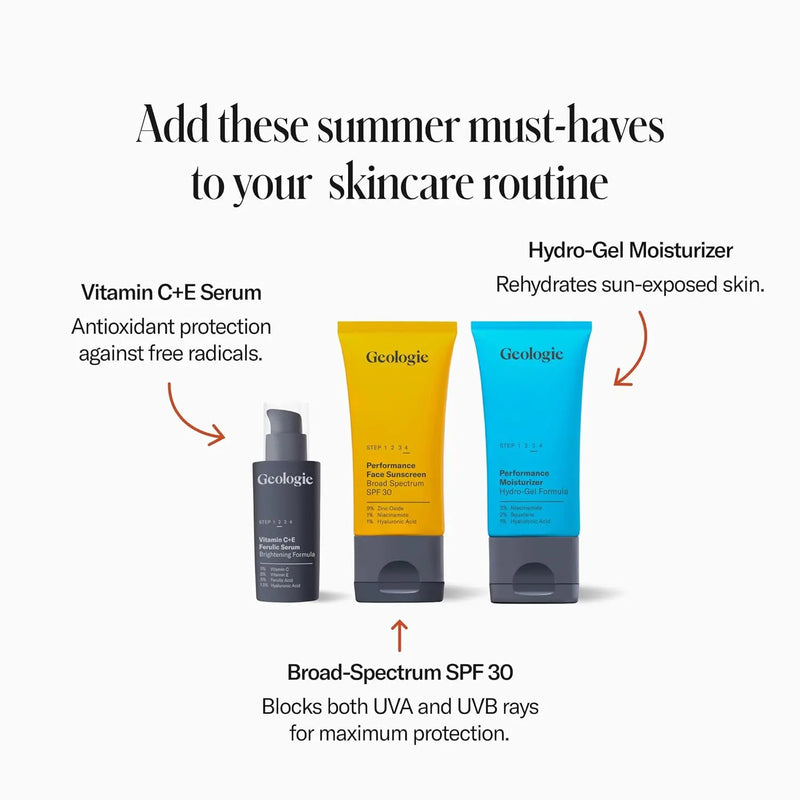 Geologie Broad-Spectrum Face Sunscreen SPF30 Moisturizer | Invisible, Ultra Light, Reef-Safe Daily Face Suncreen with Hyaluronic Acid and Niacinamide | 75ML | 100 Day Supply Infinity Warehouse