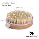 MainBasics Natural Bristle Dry Body Brush Exfoliating Body Scrubber with Massage Nodules for Dry Skin, Cellulite and Lymphatic Drainage MainBasics
